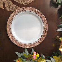 Cargar imagen en el visor de la galería, Borde textura rose gold. Plato Principal. 4 Unid. UNICO SET
