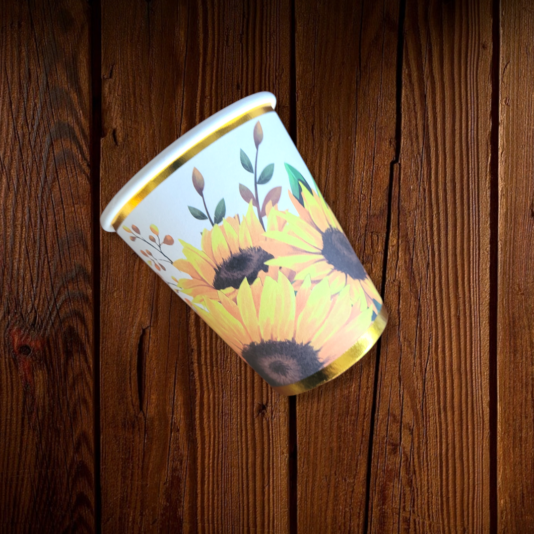 Girasoles. Vasos. 14 onz. 8 Unid.