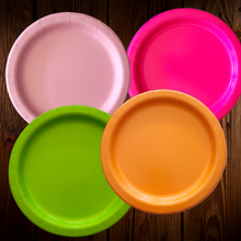 Cargar imagen en el visor de la galería, Platos de colores sin diseño. Principales. 9 Pulgadas

