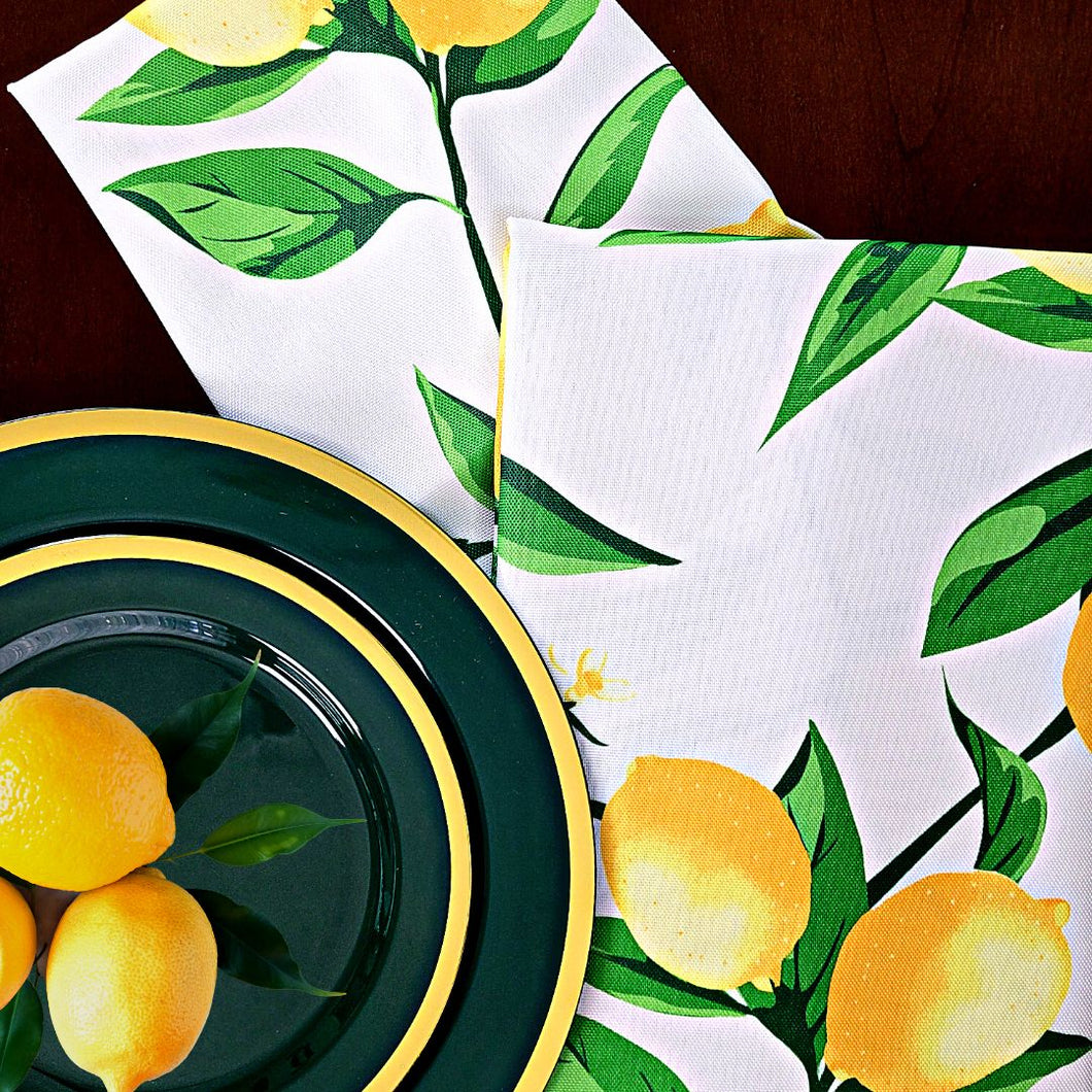 Limones. Camino de mesa de polyester. Diseño limones