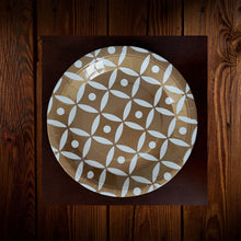 Cargar imagen en el visor de la galería, Geometrico Blanco-dorado. Plato principal. 8 Unidades
