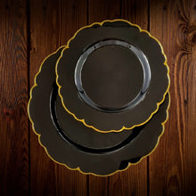 Cargar imagen en el visor de la galería, Negro con borde dorado cenefa. Plato Principal. Unidad

