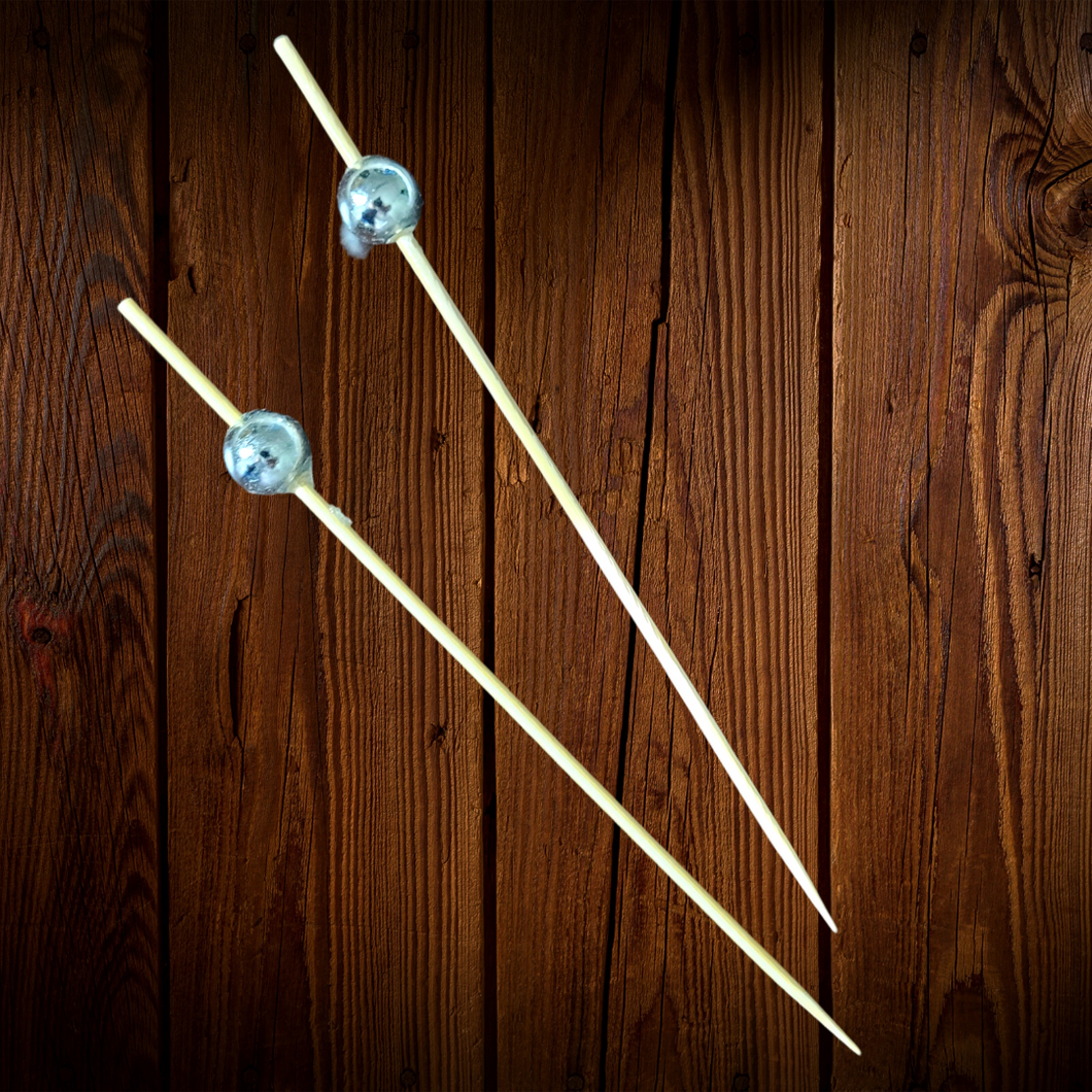 Palillos largos para aperitivo. Plateado, dorado, perla. 15 Unid.