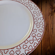 Cargar imagen en el visor de la galería, Blanco borde corazones. Plato Principal. Unidad
