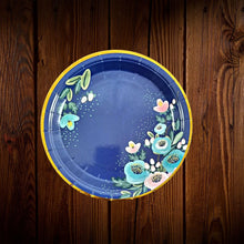 Cargar imagen en el visor de la galería, Azul con flores rosa. Plato principal. 8 Unidades
