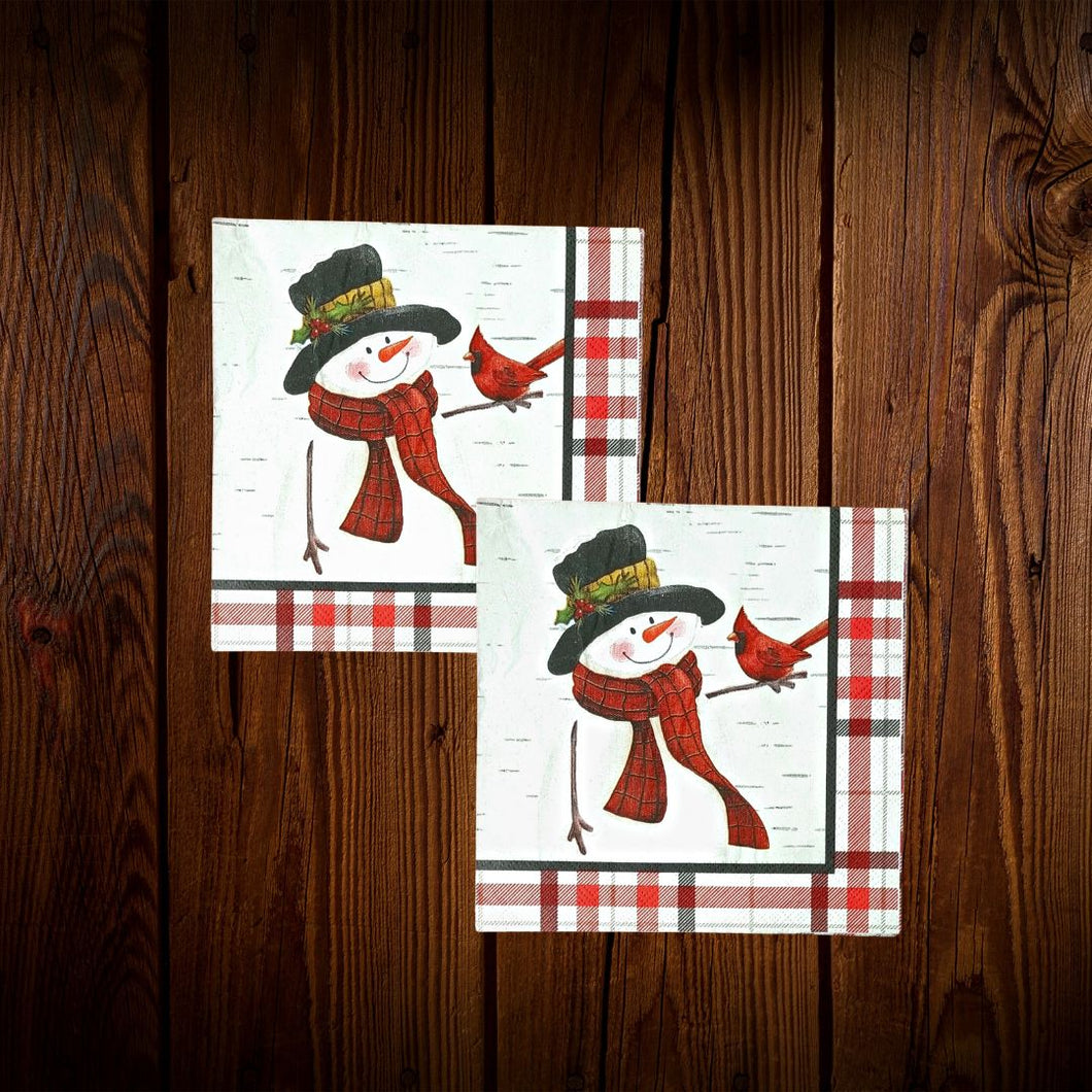 Snowman. Beige. Servilleta cuadrada grande. 15 Unid.