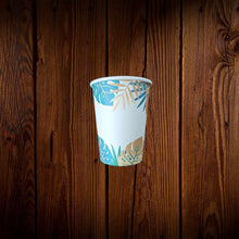 Cargar imagen en el visor de la galería, Hojas turquesa. Vasos de cartón. 9 onzas. 8 Unid

