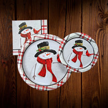 Cargar imagen en el visor de la galería, Snowman. Beige. Plato principal de 10 pulgadas. 10 Unid.
