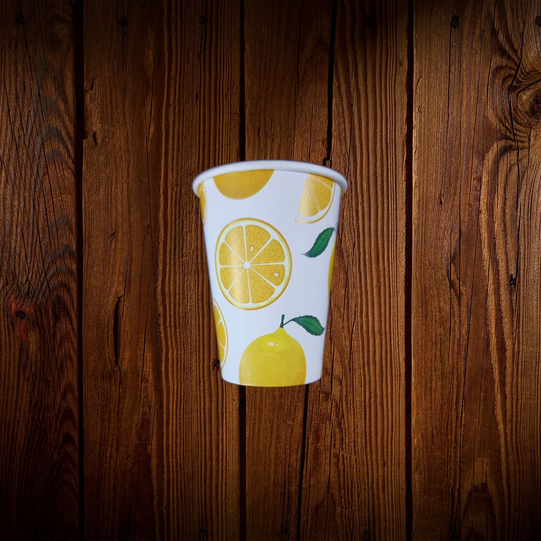 Limones. Vasos de cartón. 8 Unid