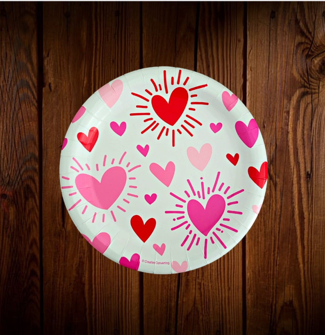 Pink hearts. Plato Postre. 10 Unid.